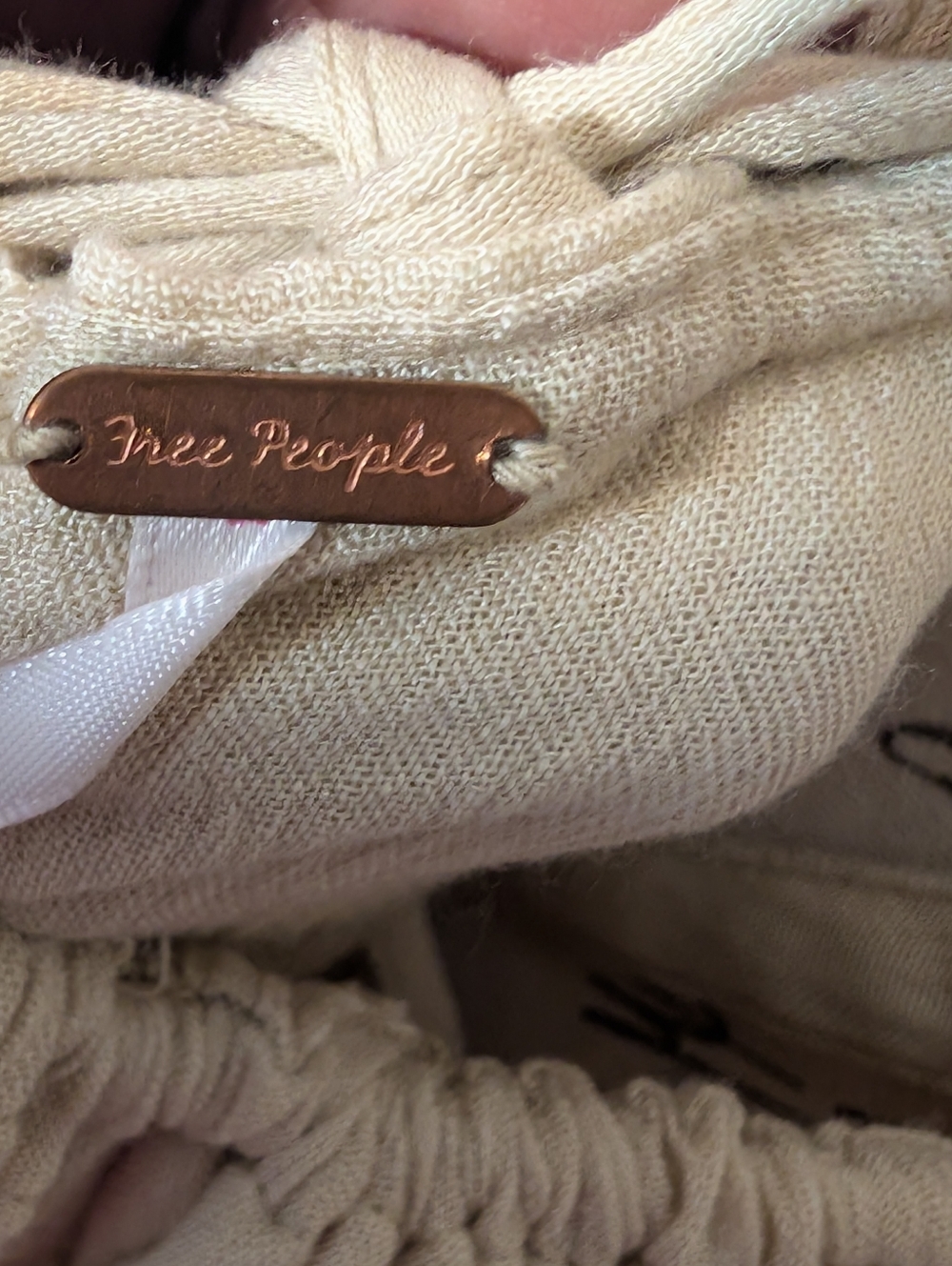 Free People Bohemian Beige/Tan Viscose Dress Size M - Picture 5 of 9